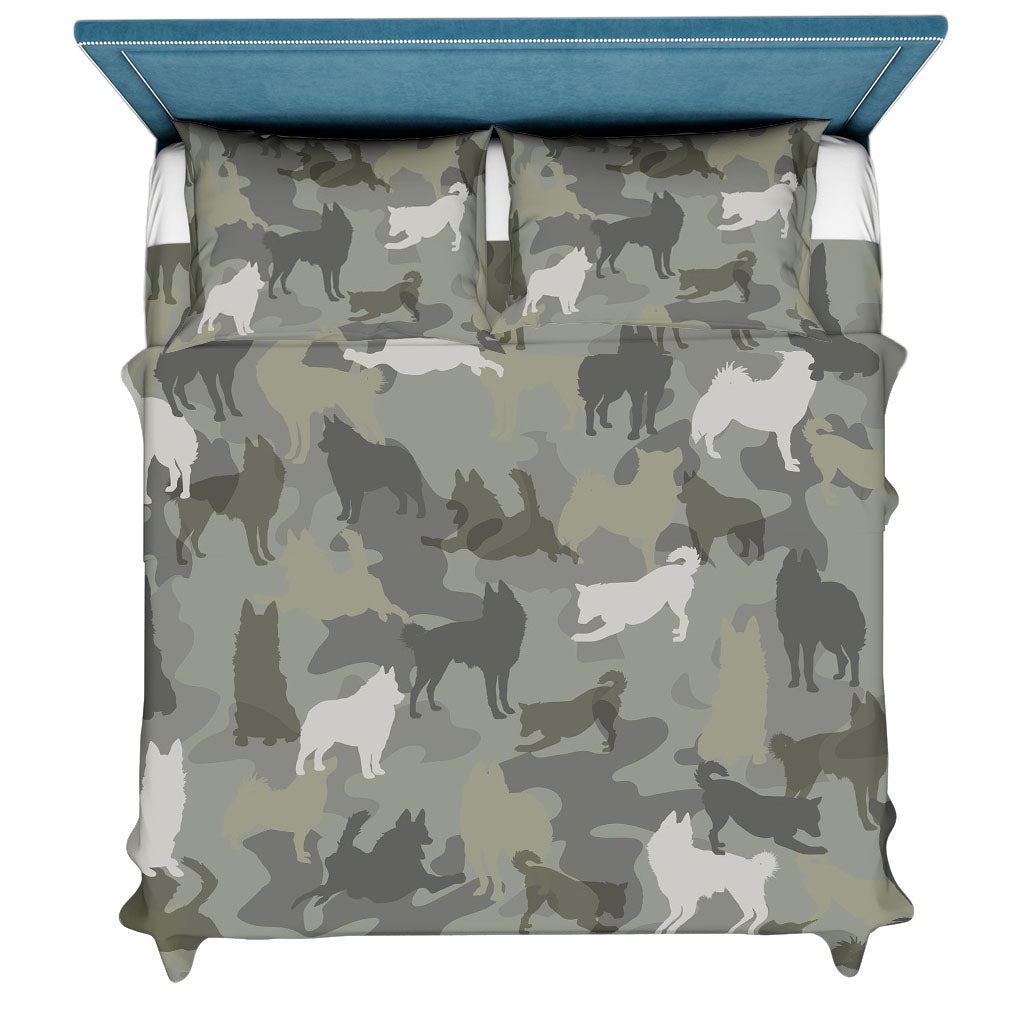 Schipperke Camo Bedding Set - Camouflage Dog Bedding Set