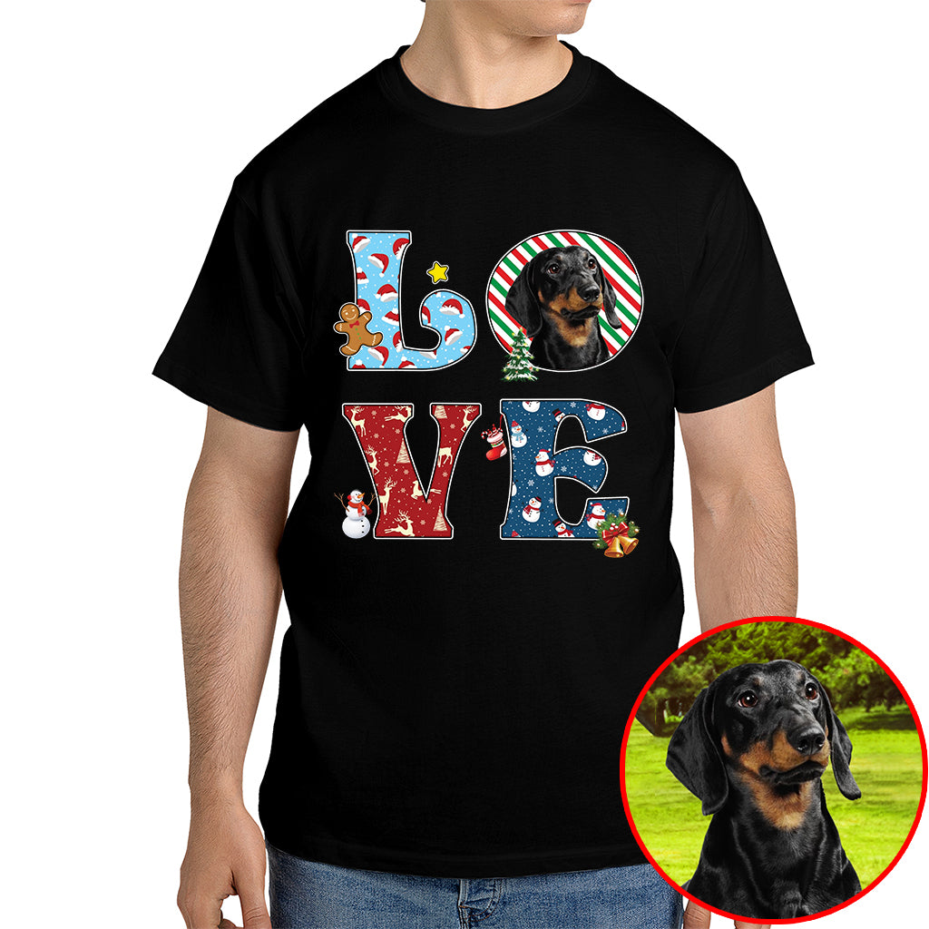 Dog Photo Christmas Shirt - Custom Holiday Gift For Pet Lovers