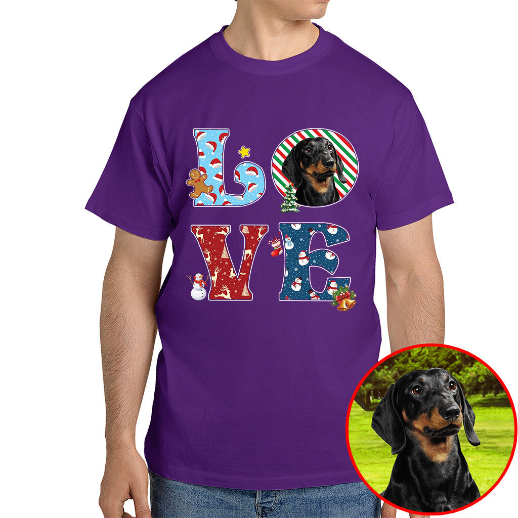 Dog Photo Christmas Shirt - Custom Holiday Gift For Pet Lovers