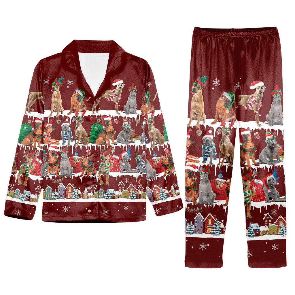 Matching Family Christmas Pajamas Set For Thai Ridgeback Dog Lover