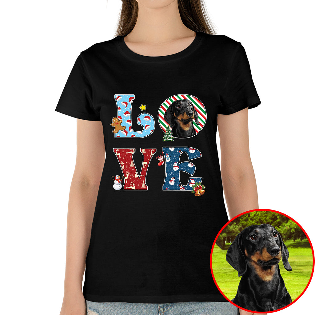 Dog Photo Christmas Shirt - Custom Holiday Gift For Pet Lovers