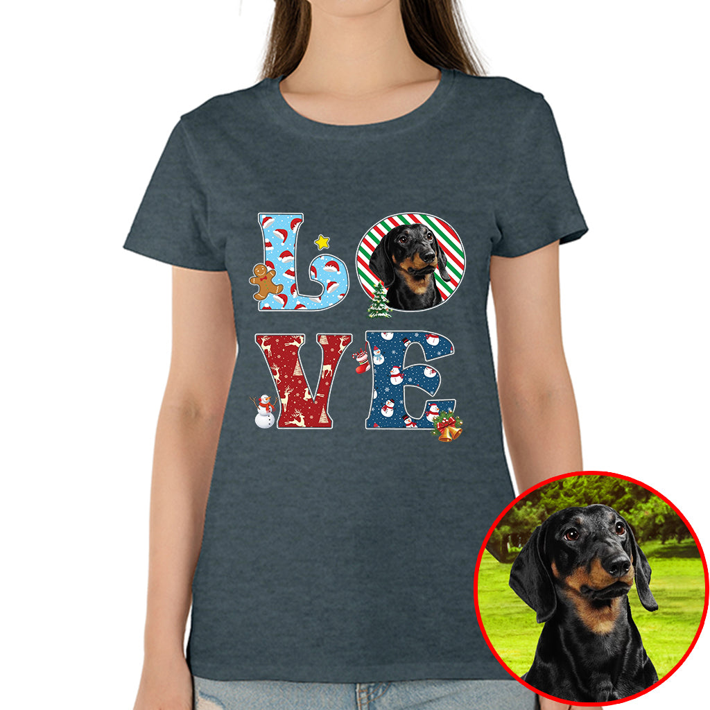 Dog Photo Christmas Shirt - Custom Holiday Gift For Pet Lovers