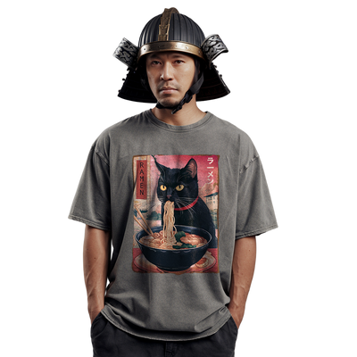 Cat Ramen Unisex T-Shirt - Cute Japanese Art Tee