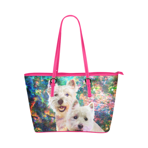 West Highland White Terrier Leather Tote Bag