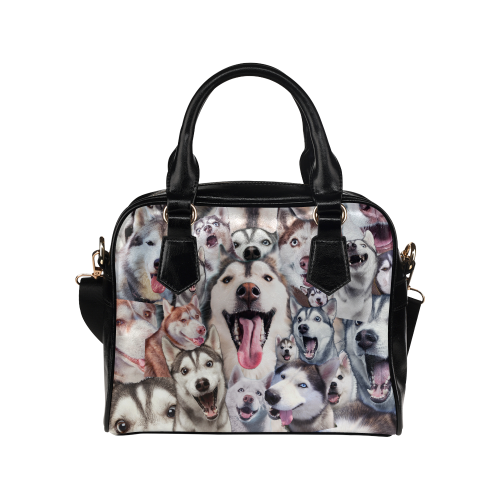 Siberian Husky Face Shoulder Handbag