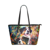 Bernese Mountain Leather Tote Bag