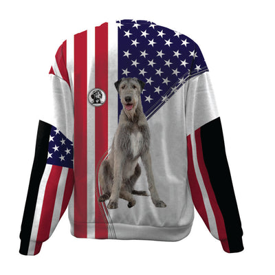 Irish Wolfhound-USA Flag-Premium Sweater