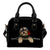 Yorkipoo Rose Zipper Shoulder Handbag