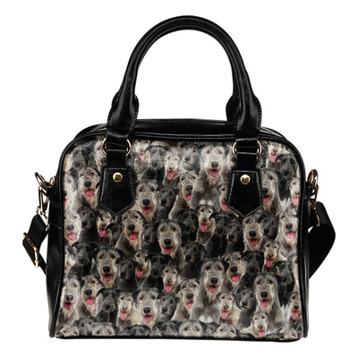 Irish Wolfhound Full Face Shoulder Handbag