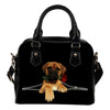 Bullmastiff Rose Zipper Shoulder Handbag