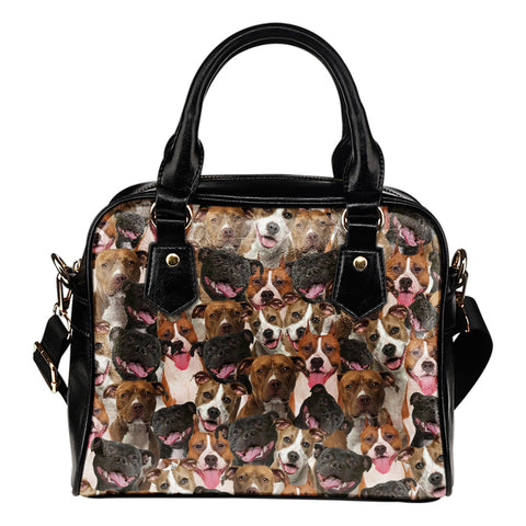 American Staffordshire Terrier Full Face Shoulder Handbag