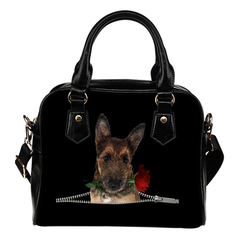 Laekenois Rose Zipper Shoulder Handbag