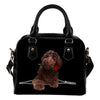 Labradoodle Chocolate Rose Zipper Shoulder Handbag