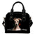 Italian Greyhound Rose Zipper Shoulder Handbag