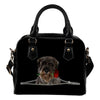 Giant Schnauzer Rose Zipper Shoulder Handbag