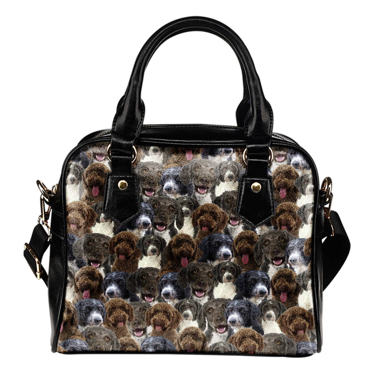 Spanish Water Dog Full Face Shoulder Handbag