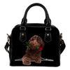 Labradoodle Rose Zipper Shoulder Handbag