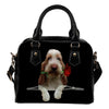 Grand Basset Griffon VendeÌen Rose Zipper Shoulder Handbag