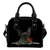 French Bulldog 3 Rose Zipper Shoulder Handbag