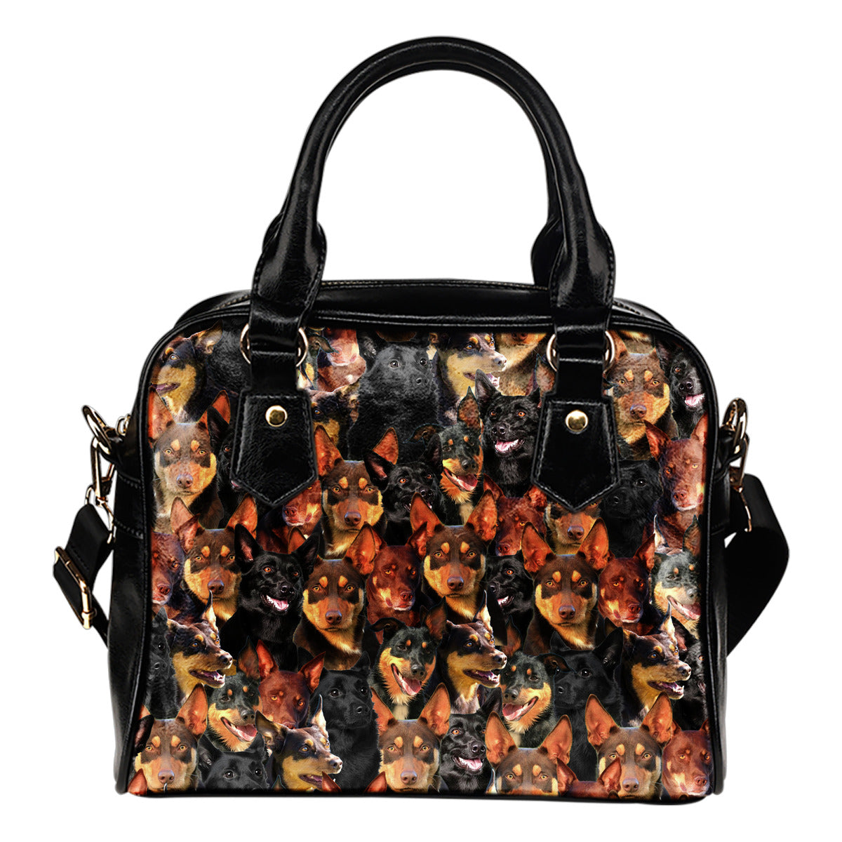 Australian Kelpie Full Face Shoulder Handbag