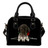 German Shorthaired Pointer Rose Zipper Shoulder Handbag