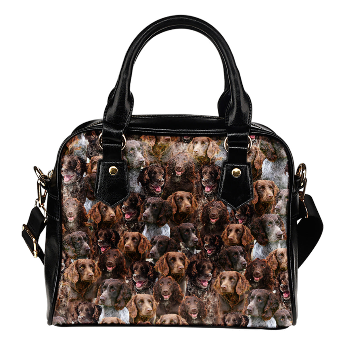 German Spaniel Full Face Shoulder Handbag