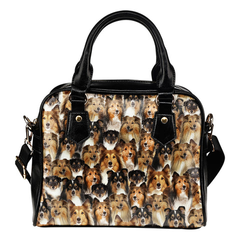 Shetland Sheepdog Full Face Shoulder Handbag