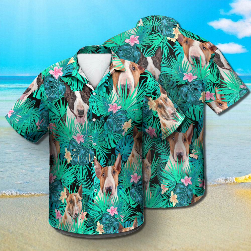 Bull Terrier - Summer Leaves - Hawaiian Shirt