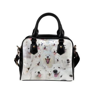 Samoyed Face Shoulder Handbag