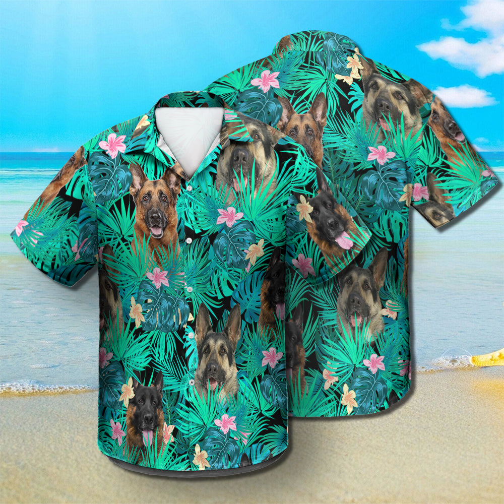German Shepherd - Summer Leaves - Hawaiian Shirt