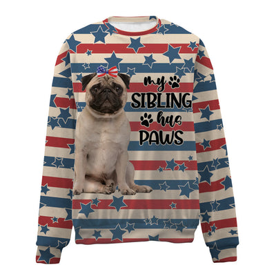 Pug-American Flag-Premium Sweater