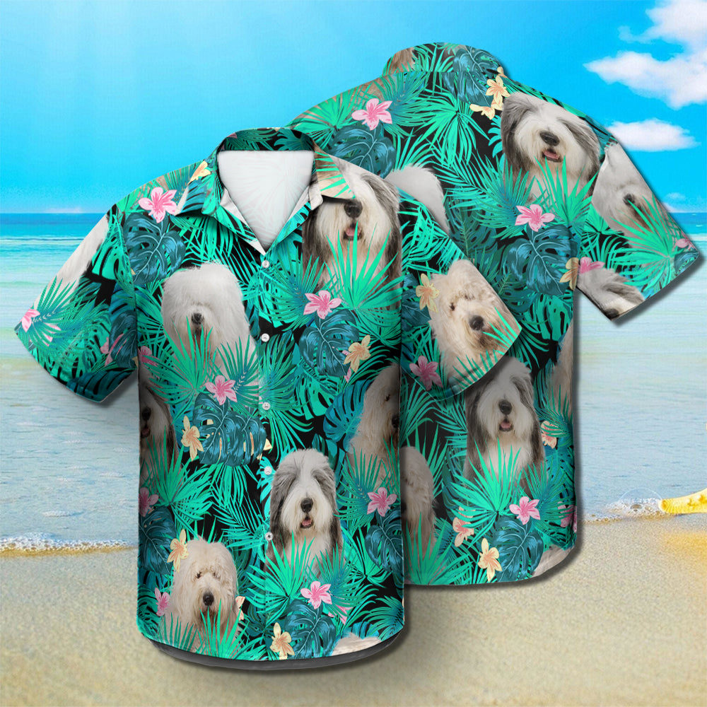 Old English Sheepdog - Summer Leaves - Hawaiian Shirt