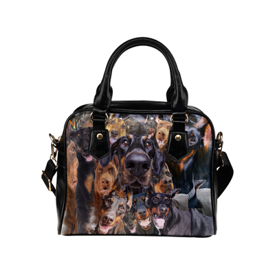 Dobermann Face Shoulder Handbag