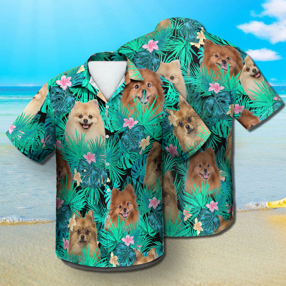 Pomeranian - Summer Leaves - Hawaiian Shirt