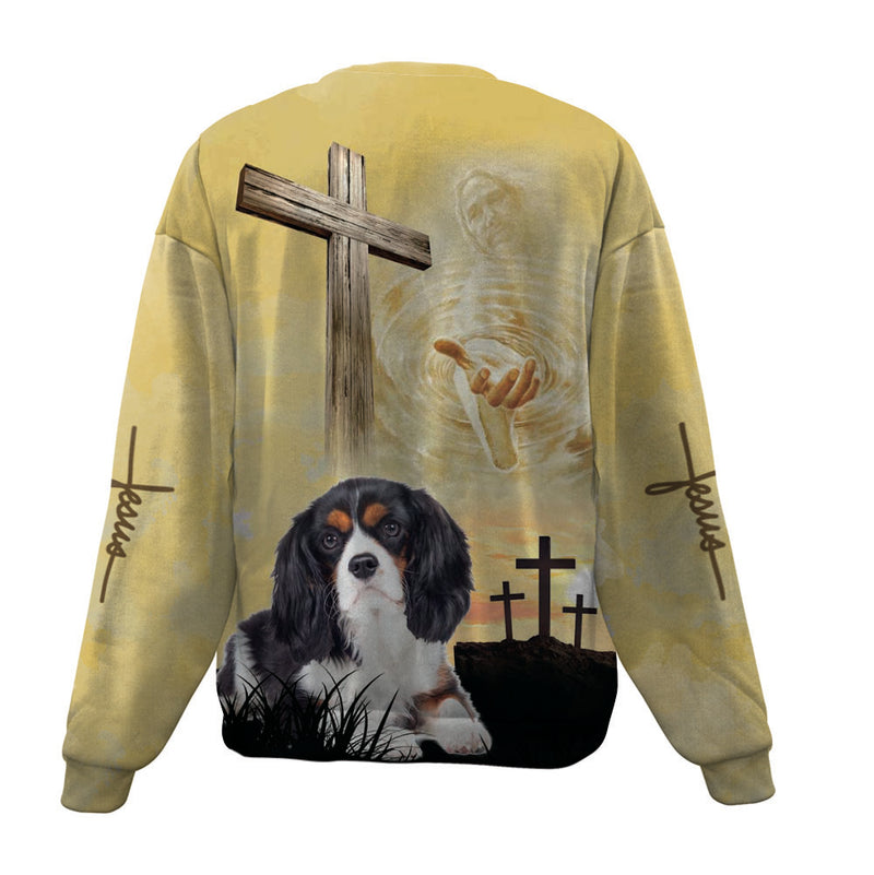 Cavalier King Charles Spaniel-Jesus-Premium Sweater