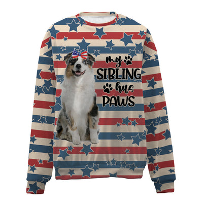 Australian Shepherd-American Flag-Premium Sweater