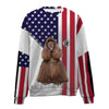 American Cocker Spaniel-USA Flag-Premium Sweater
