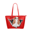 Cavalier King Charles Spaniel Leather Tote Bag