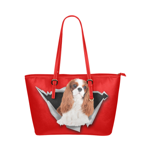 Cavalier King Charles Spaniel Leather Tote Bag