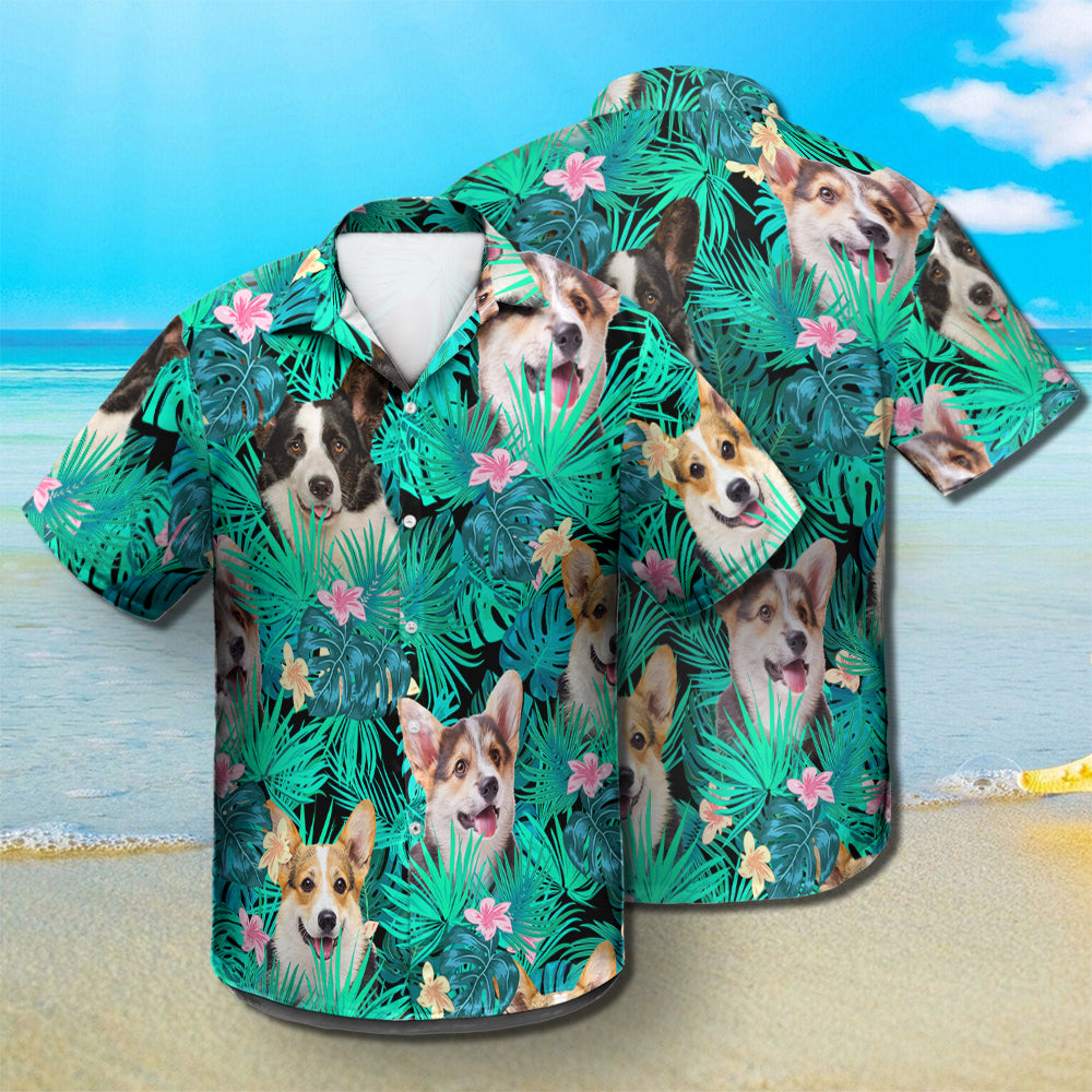 Welsh Corgi - Summer Leaves - Hawaiian Shirt