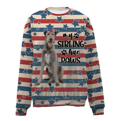 Irish Wolfhound-American Flag-Premium Sweater