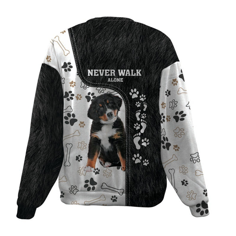Bernese Mountain Dog-Never Walk Alone-Premium Sweater