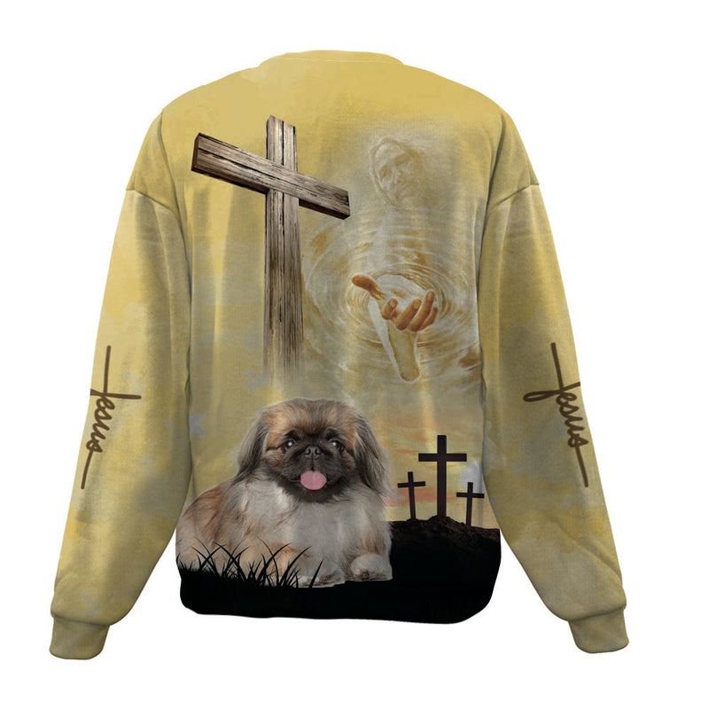Pekingese-Jesus-Premium Sweater