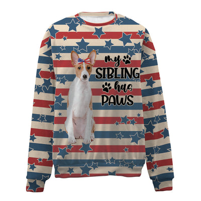 Basenji-American Flag-Premium Sweater