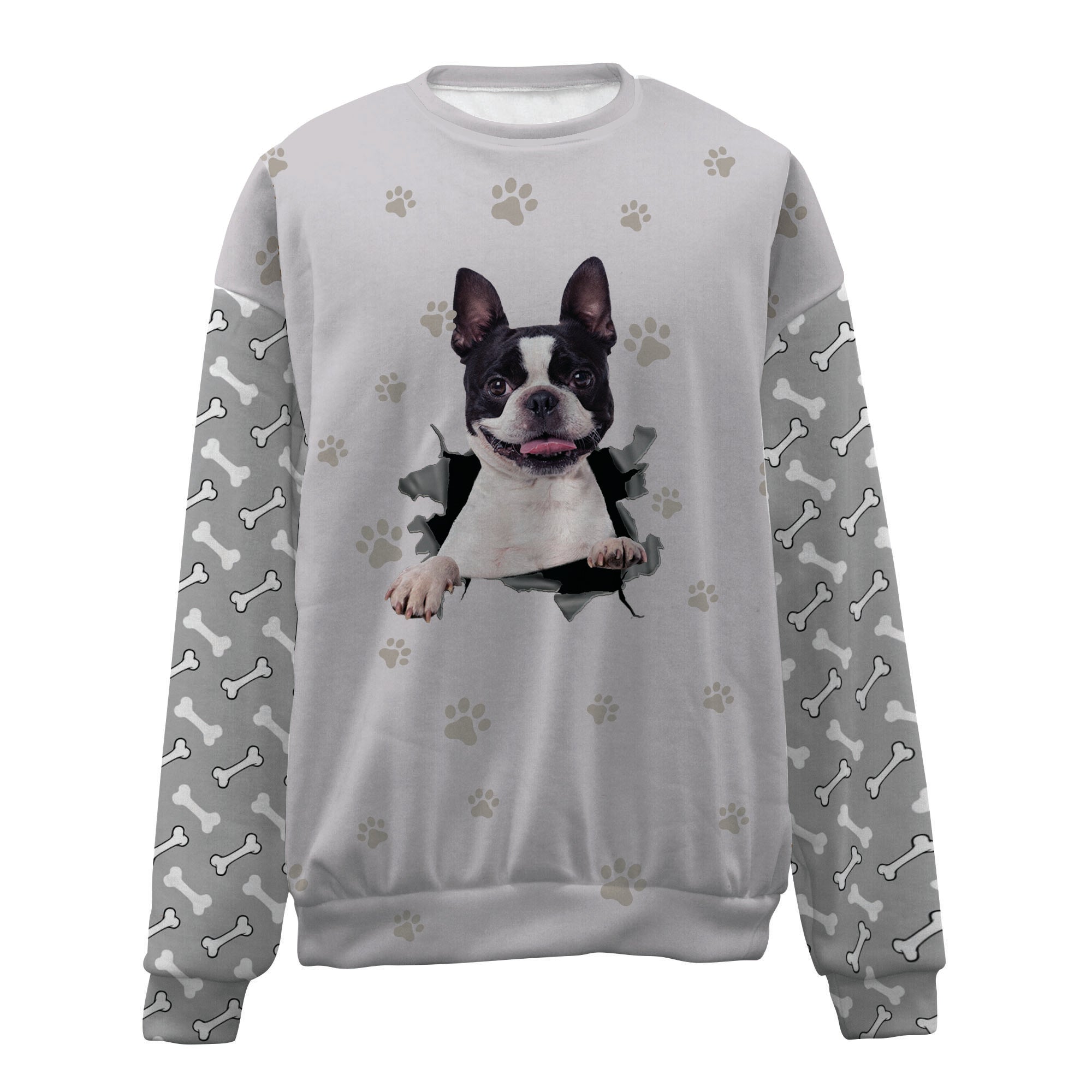 Boston Terrier-Paw And Pond-Premium Sweater