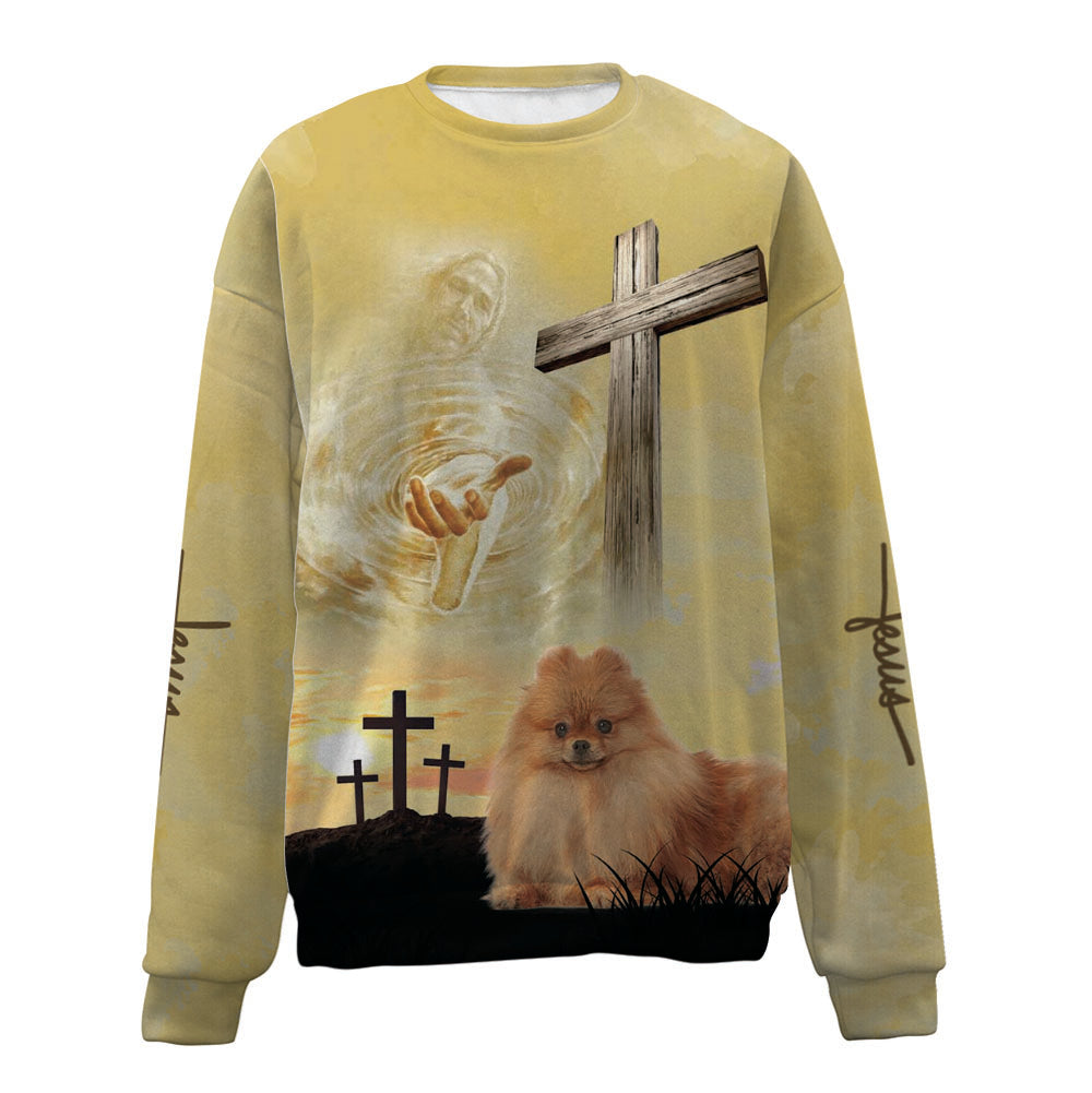 Pomeranian-Jesus-Premium Sweater