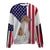 Rough Collie-USA Flag-Premium Sweater