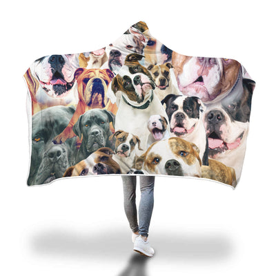 American Bulldog Hooded Blanket