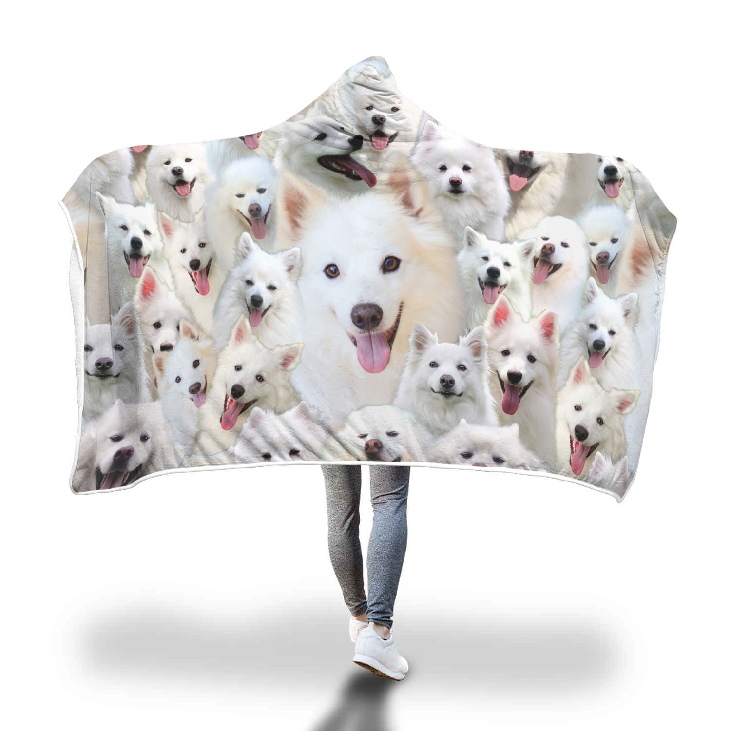 American Eskimo Dog Hooded Blanket