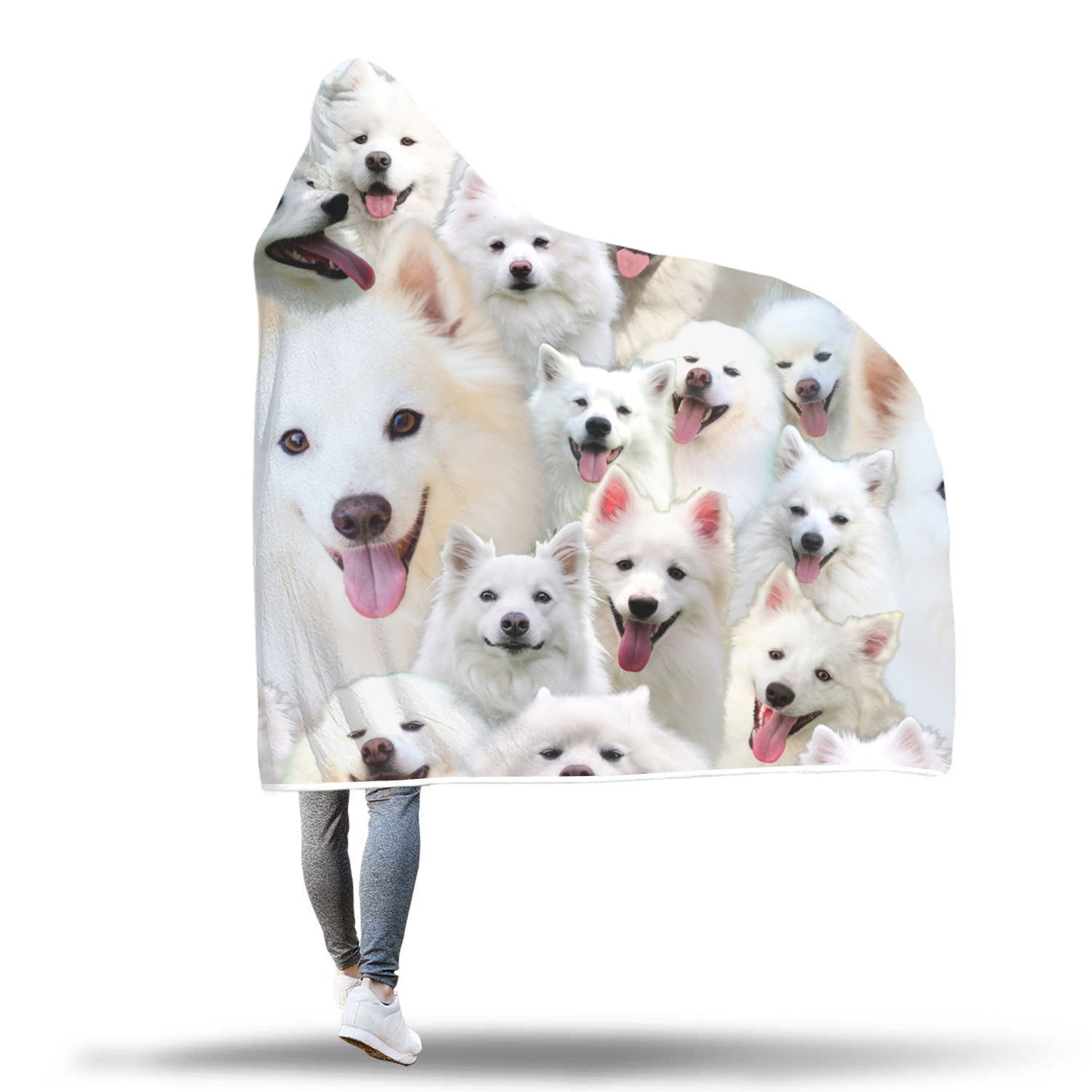 American Eskimo Dog Hooded Blanket